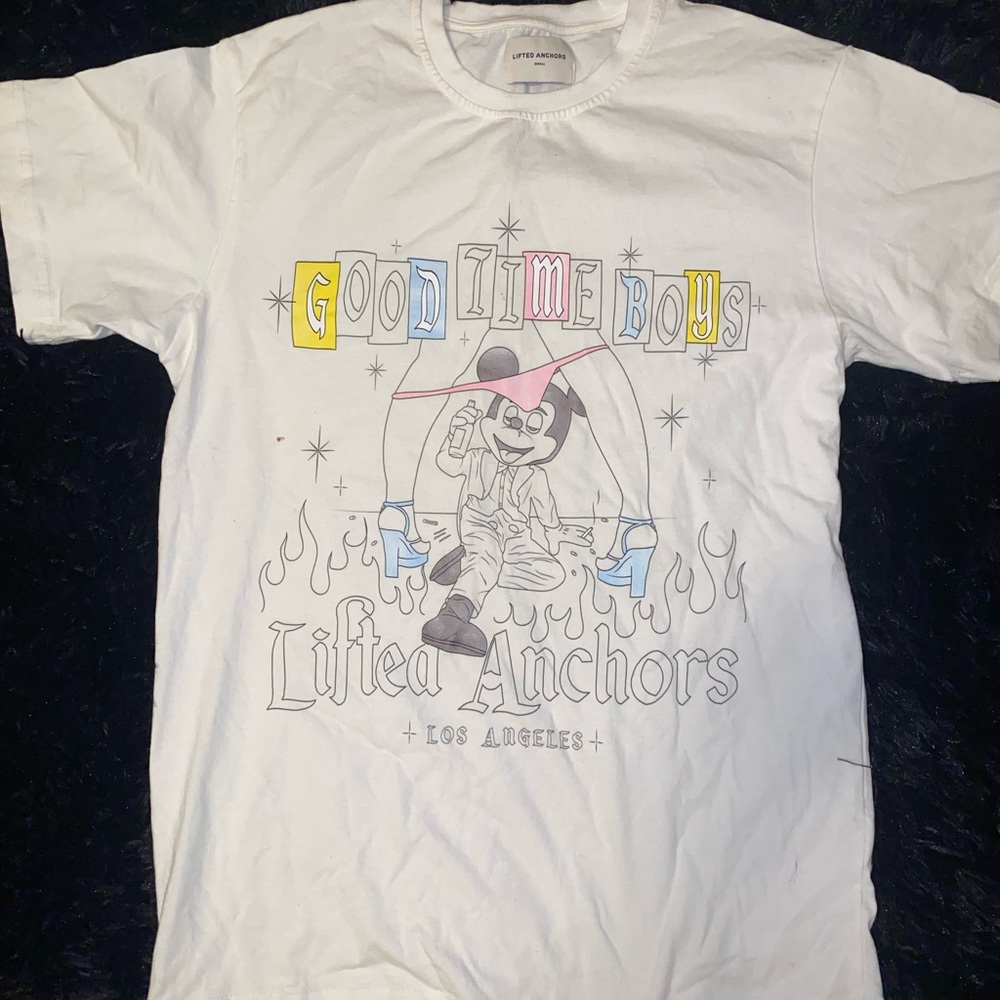 (Lifted Anchors) White Mickey Graphic T-Shirt